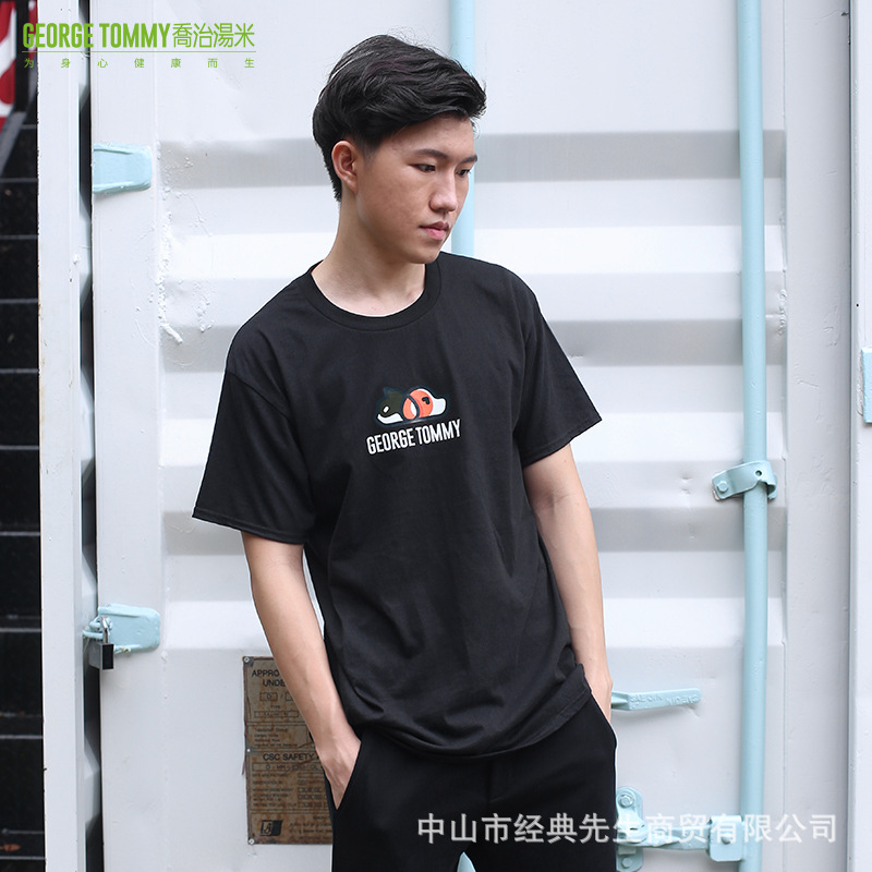 乔治汤米现货批发原创数码印花纯棉男装T恤女士半袖百搭青年大码