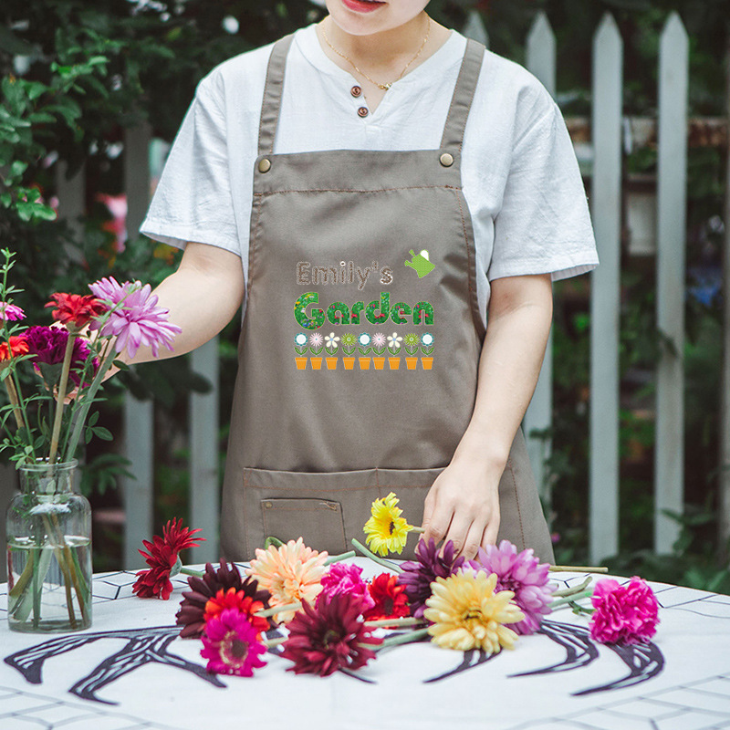 Tienda de flores jardinería campo artesanal delantal Cruz pelo hornear flor artista asistente Ropa Trabajo empleado babero personalización