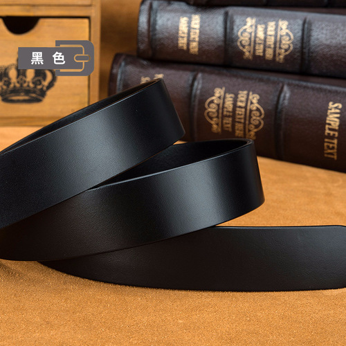 Genuine leather belt men's business belt automatic buckle body first layer cowhide belt strip without belt head manufacturer wholesale