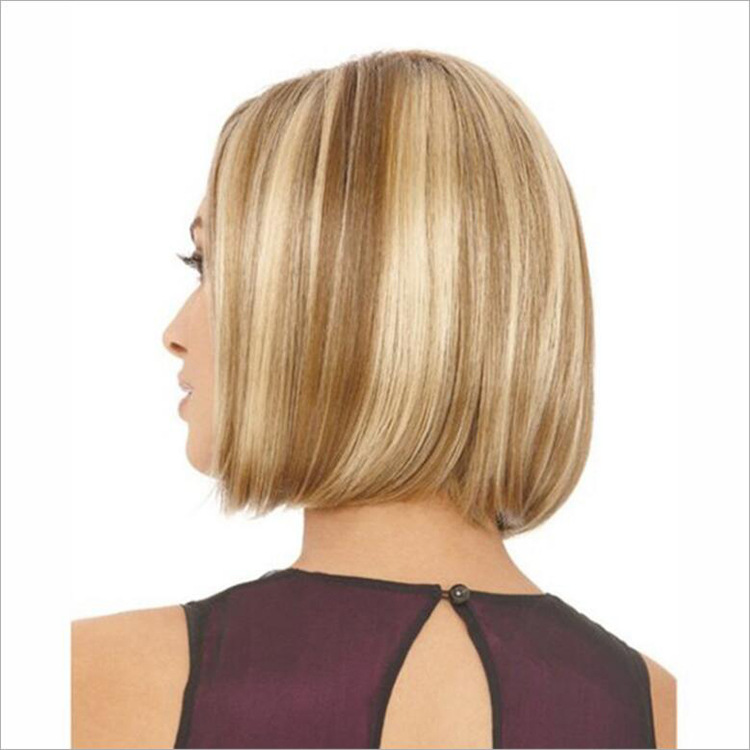 Women's Fashion Street High-temperature Fiber Centre Parting Short Straight Hair Wigs display picture 3