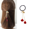 Hair accessory from pearl, chain, cloth with tassels, drill, hair rope, flowered