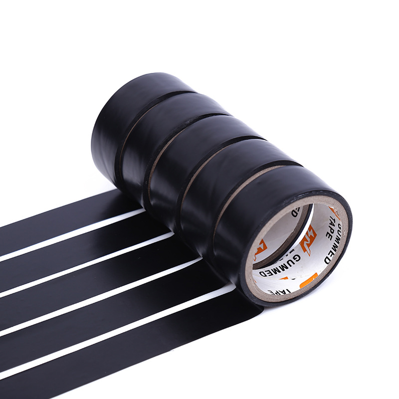 4M黑色筒装阻燃绝缘胶带pvc耐高温防水电工胶带自粘胶布厂家批发