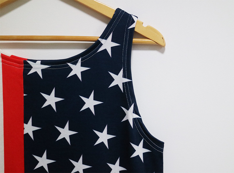 Color Block Asymmetrical Maxi Dress American Flag Print Strapless Elegant Summer Occasion Wholesale Available