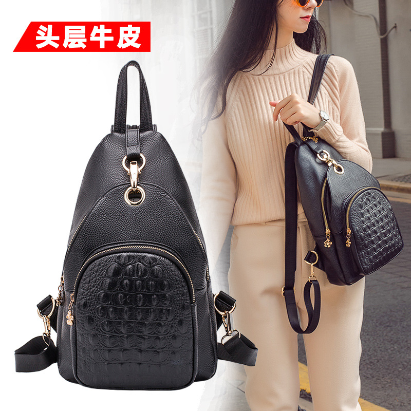High quality leather universal backpack