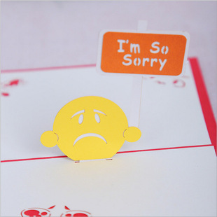 3D道歉立体贺卡 对不起 I'm so sorry厂家批发致歉卡片-阿里巴巴