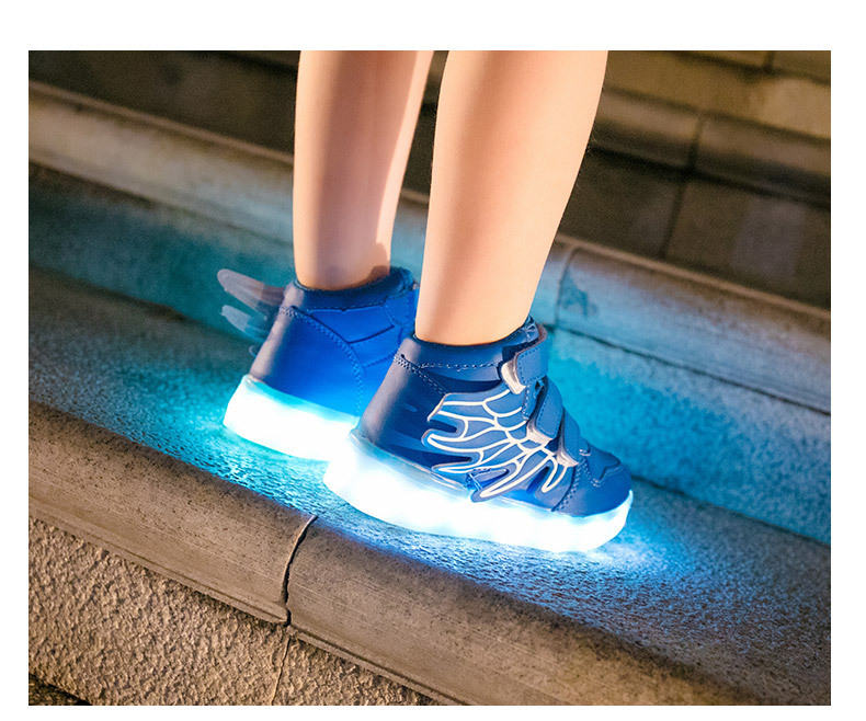 2024 Ala per bambini Primavera, Autunno, Inverno Luminescente colorato per ragazzi e ragazze Scarpe luminose notturne ricaricabili a LED_voghion.com