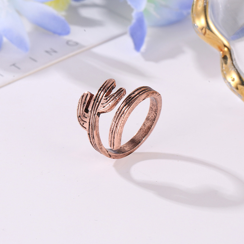 Fashion Alloy Cactus Open Ring display picture 4