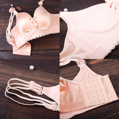 Lace Bra Large Cup Bralette for Women Plus Size 200 Wireless Push-up Thin Model Beautiful Back Large Bust Show Large Cup Reduce Side Breasts