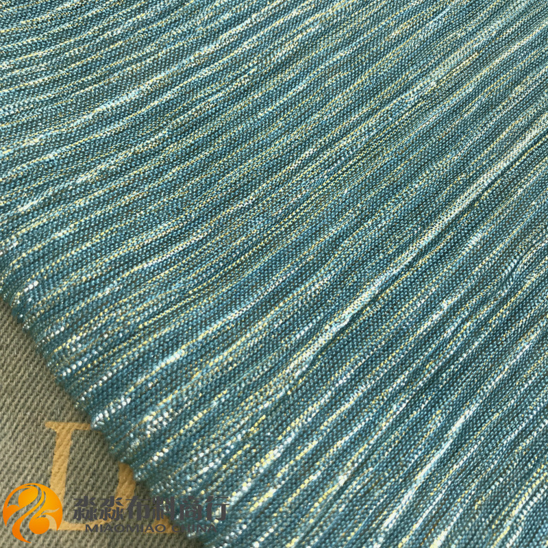 Spring and summer electro-optic fabric Lake green gold silk ultra-fine pleated mesh fabric see-through nightclub pack crumpled fabric