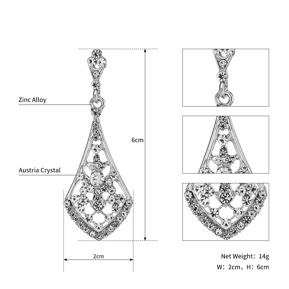 Earrings for bride, accessory, European style, Amazon