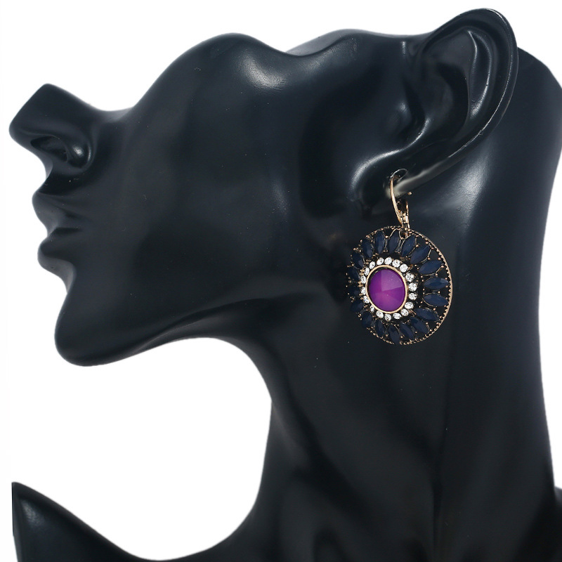 Alloy Fashion Geometric earring(purple) NHNZ0410-purple