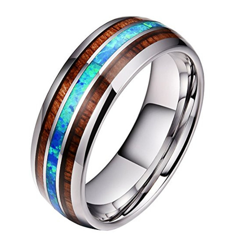 Commute Color Block Stainless Steel Polishing Men's Rings display picture 1
