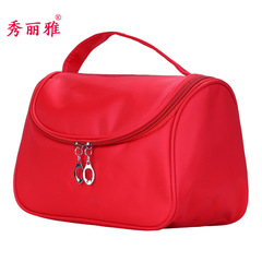 190 nylon solid color foam fabric storage bag large capacity portable simple wash bag cross-border European and American cosmetic bag