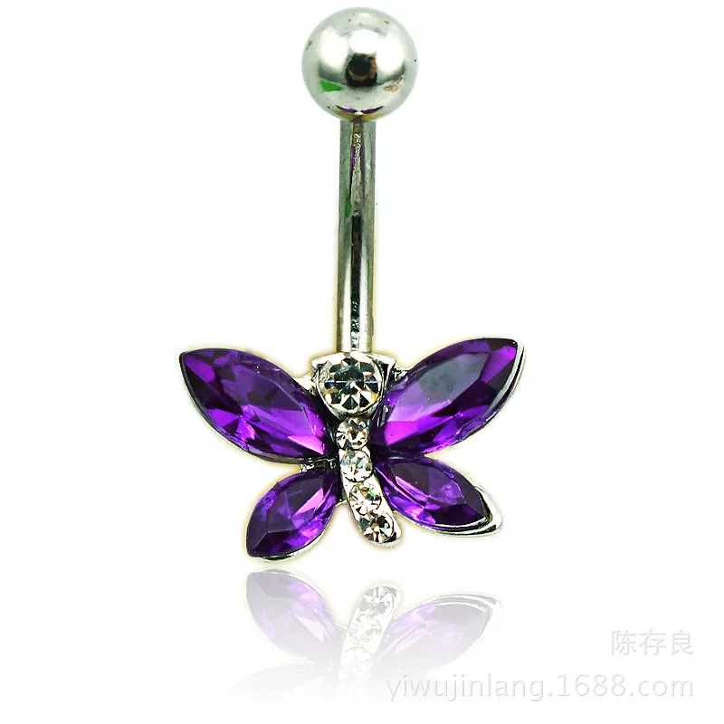 Belly button piercing with bow, physiological accessory