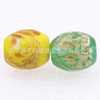 Boutique oval glazed glazed glazed green sandy glazed pearl sour sour Japanese glazed bead big waist drum -shaped glass beads