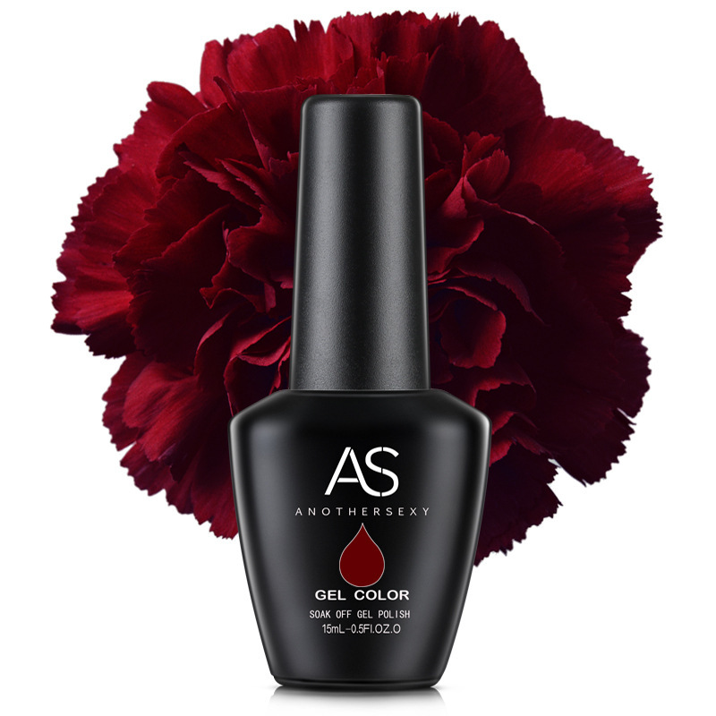 AS Nail Polish glue wine red qq phototherapy glue cherries aunt color deep wine cherry red White lasting