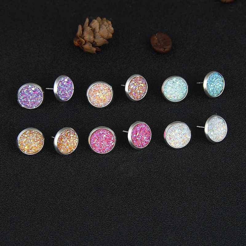 6 Paires Style Simple Rond Placage Alliage Boucles D'oreilles display picture 2