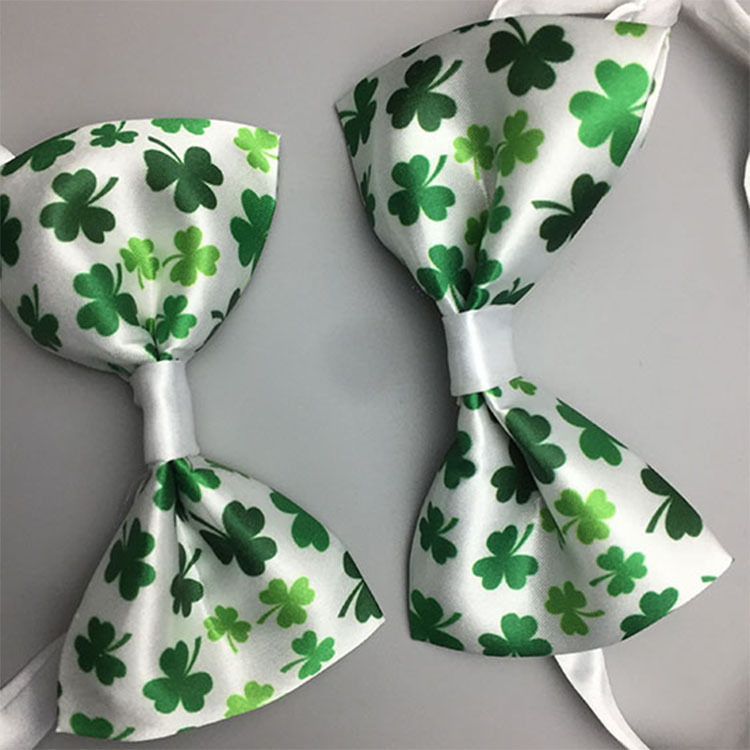 Irlandés LED lentejuelas pajarita FIESTA DE Carnaval verde arco grande St. Patrick trébol pajarita