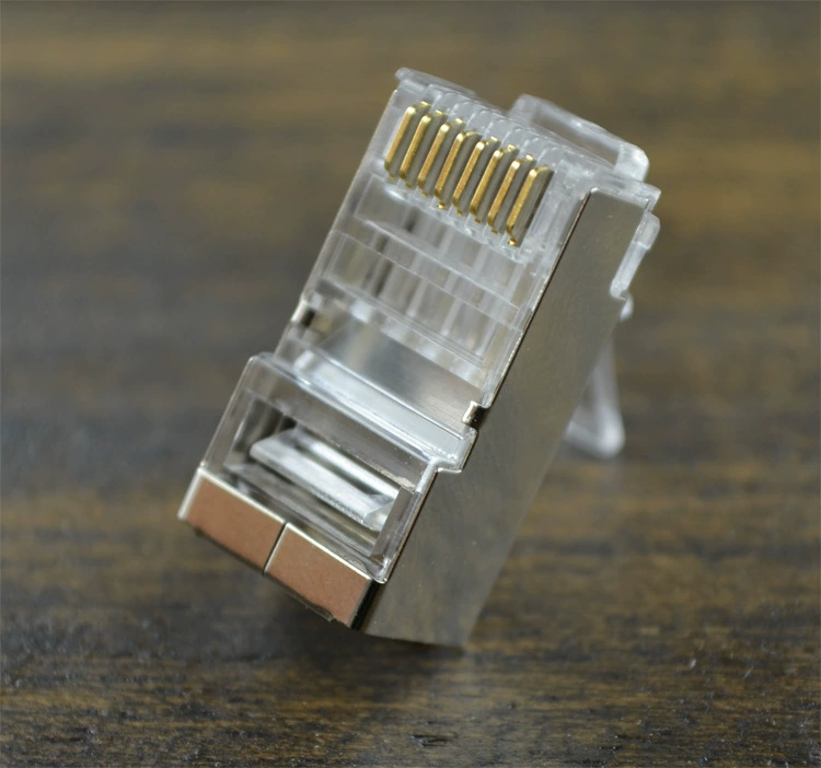 Фабричная продажа напрямую Европейские и Американские экспорты RJ45 шесть типов медной оболочки экранированный кристалл головка CAT6 FT6 FTP сетевой железной оболочки кристальная головка