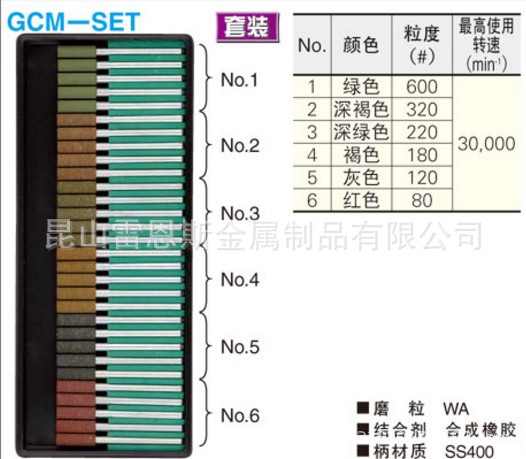 日本米思米MISUMI带柄砂轮橡胶/粗加工用（30支装）GCM-SET