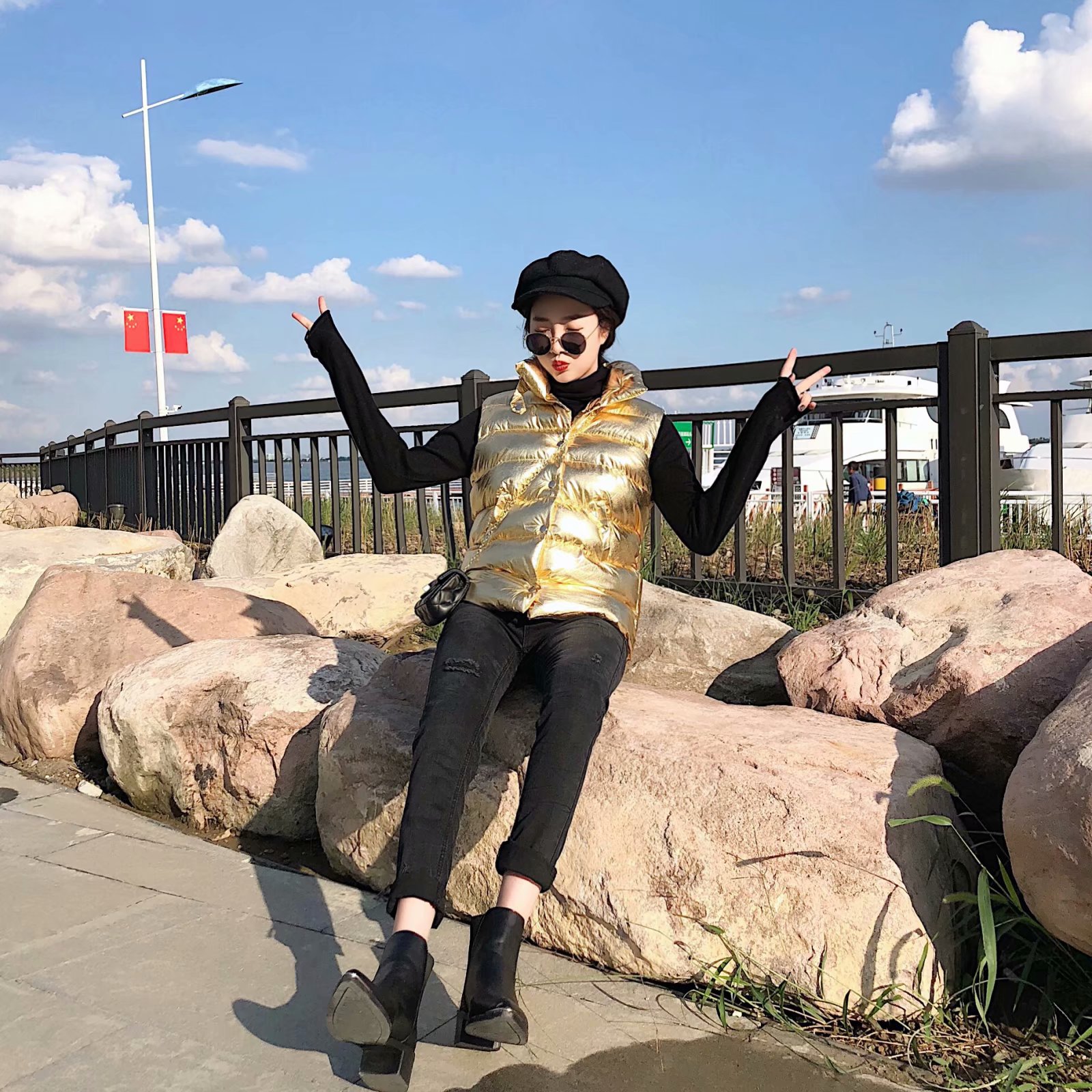 Gilet femme en Mélange de fibres chimiques - Ref 3317524 Image 7