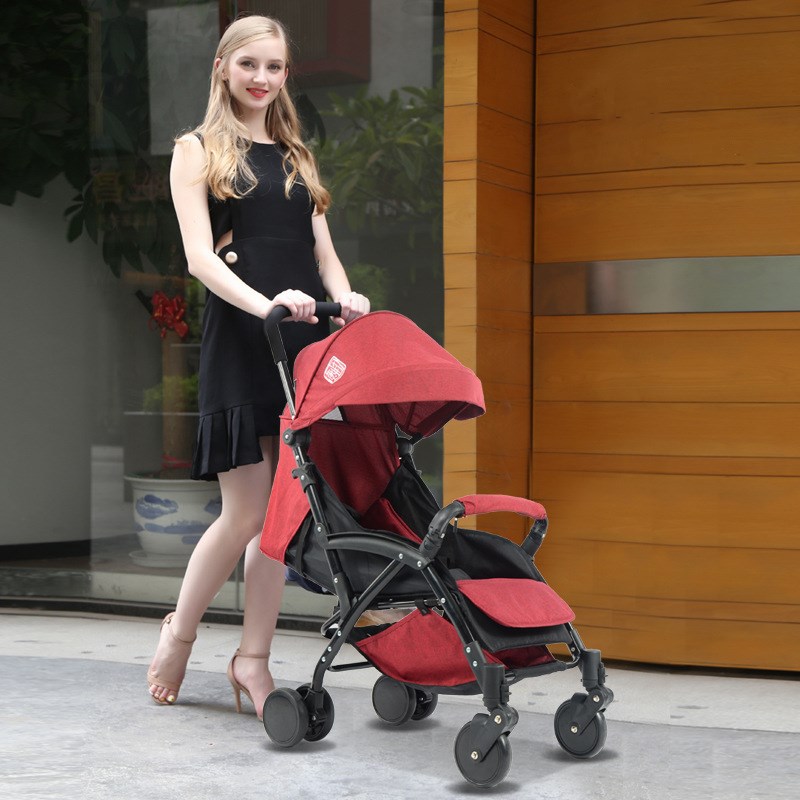 婴儿推车 可坐可躺轻便折叠四轮避震新生儿婴儿车 宝宝迷你伞车|ru