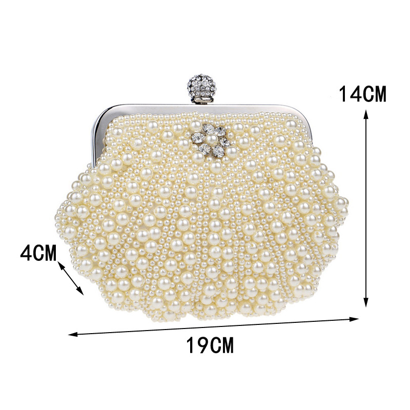 Hot Beaded Evening Bag Female Fashion Pearl Banquet Bag Evening Dress Handbag display picture 20