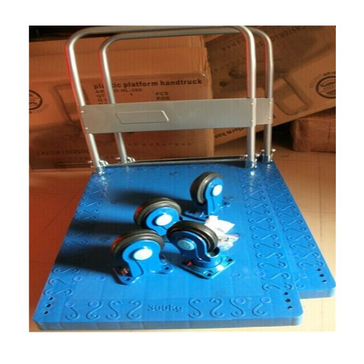 供应桂林平板手推车 全静音脚轮设置手推车行走无声