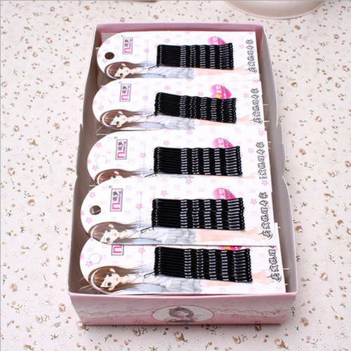 New Korean style wavy solid color simple one-word hairpin women's bridal updo hair accessories wire hairpin