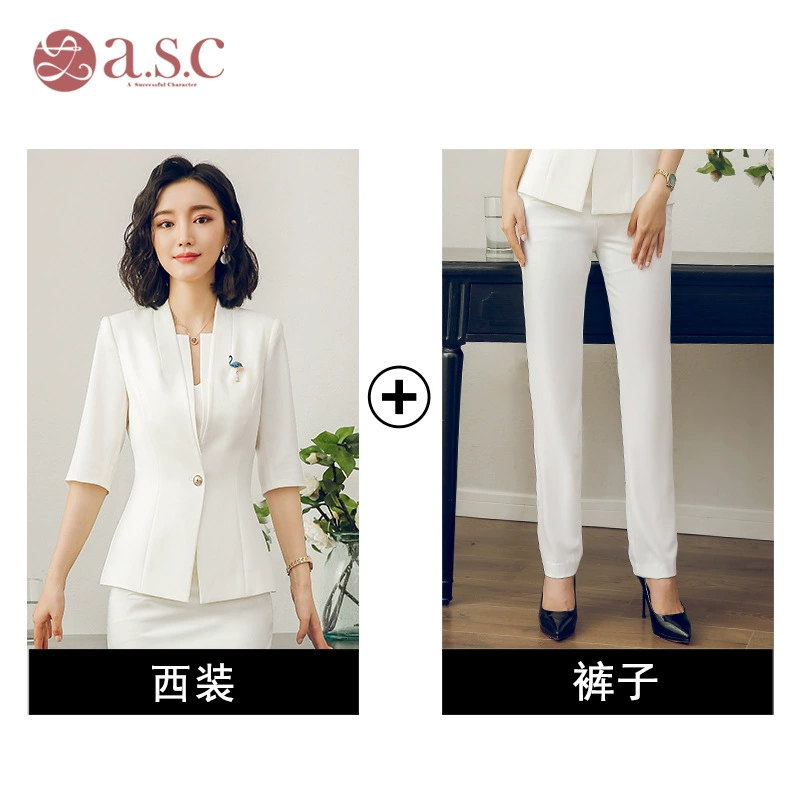 Summer fashionable set for work, classic suit jacket, 2018