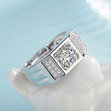 Мужское платиновое кольцо на день Святого Валентина, белое золото 18 карат, подарок на день рождения