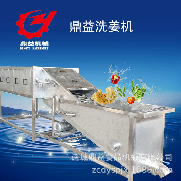 不锈钢洗姜机全自动水浴式大姜清洗烘干机生姜黄姜毛刷清洗去皮机