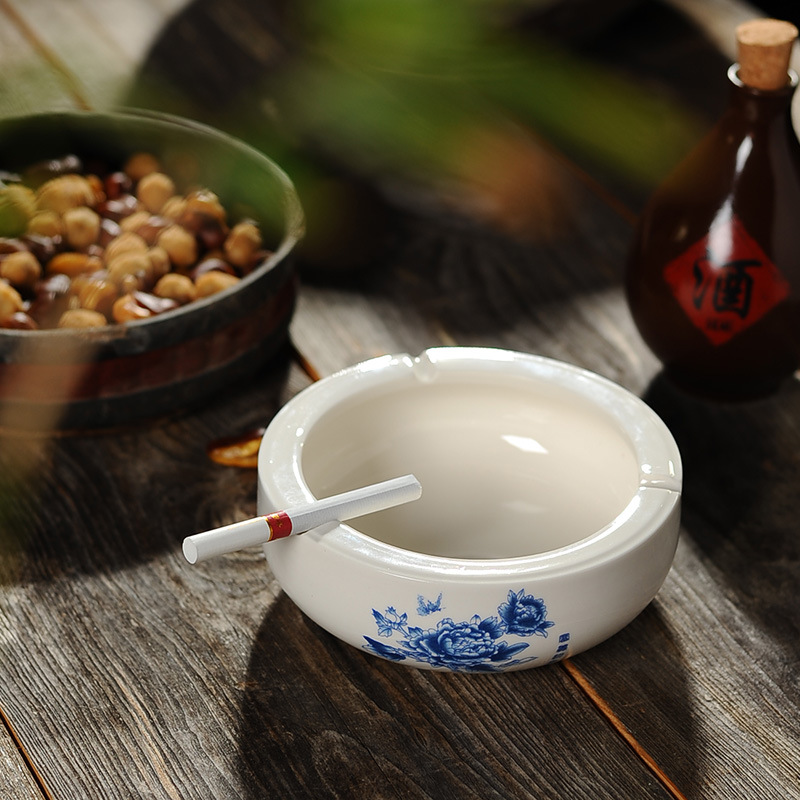烟灰缸陶瓷 防风水墨青花烟灰缸创意陶瓷烟灰缸时尚复古烟缸-阿里巴巴