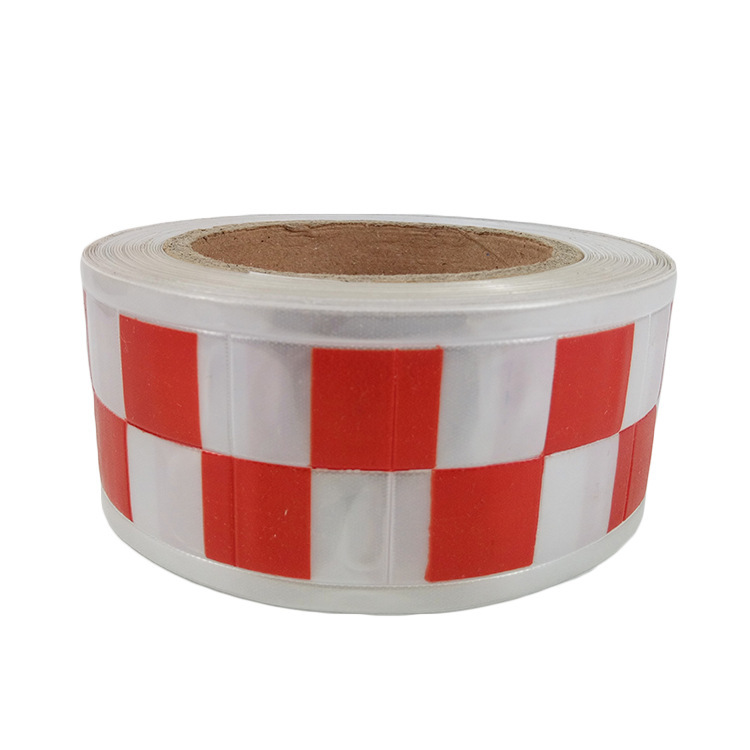 反光晶格丝印红色格子耐寒可水洗反光材料pvc晶格带