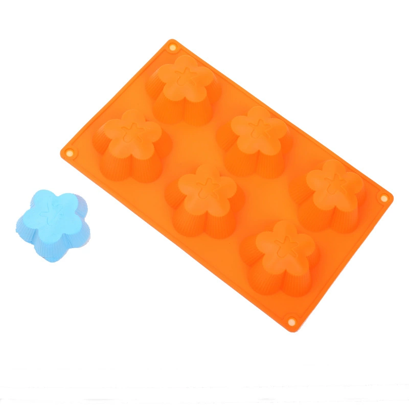DIY инструмент для выпечки Пищевая термостойкость 6 отверстий цветок силиконовая форма для торта