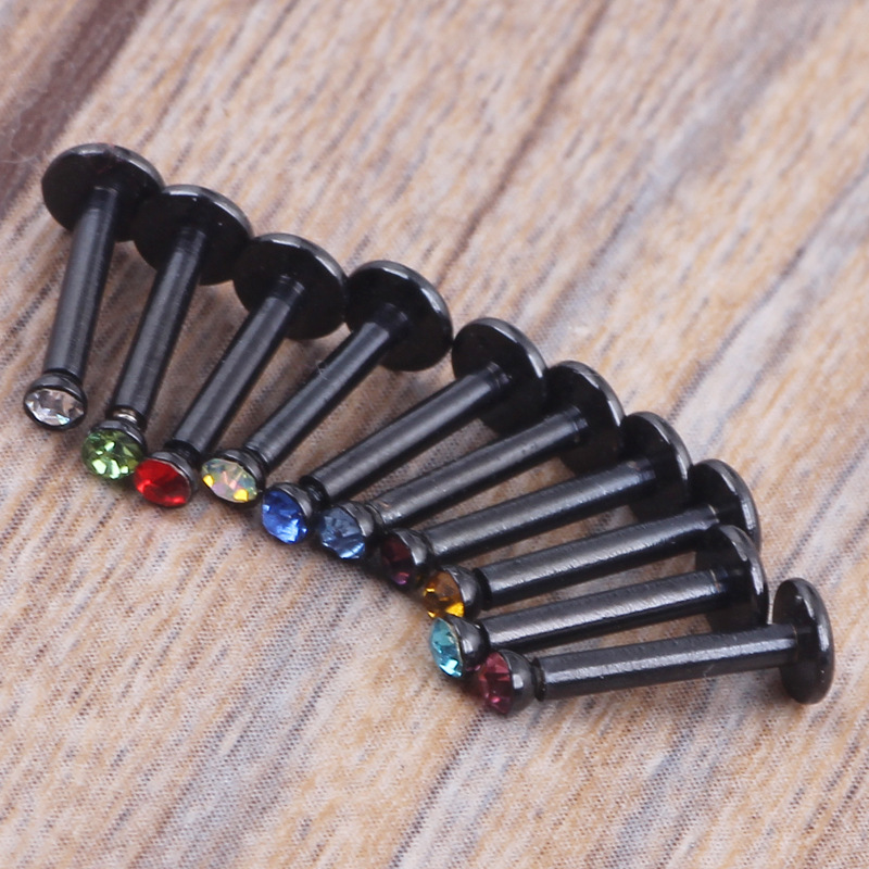 10 Pack Stainless Steel Lip Piercing Jewelry Set - Lip Labret Studs Lip Nails Decoration for Body Piercing detail image 9