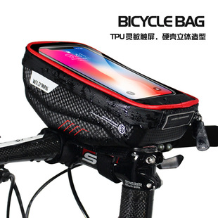 Сумка, руль, шоссейный велосипед для велоспорта, сенсорный экран