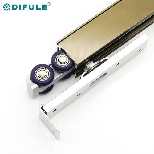 Push-pull door track thickened space aluminum sliding door suspension rail bathroom suspension wheel slide rail kitchen door damping suspension wheel track 
