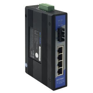 宇泰千兆1光4电以太网交换机 导轨式非网管型交换机UT-2574G