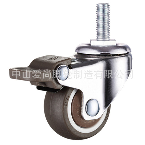 1.5-inch rubber screw rod universal silent casters manufacturer furniture pot stand shelf cart caster TPR wheels