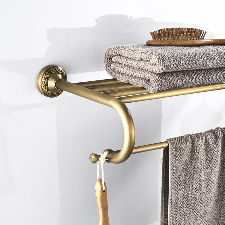 F8303-欧式复古浴巾架毛巾架全铜卫浴挂件壁挂式-(9).