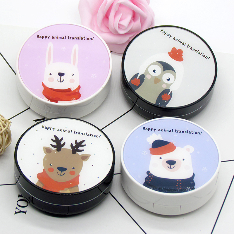 New contact lens box round animal pattern beauty pupil box couple box can pick color