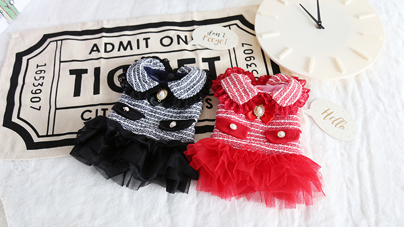 名媛条纹纱纱裙