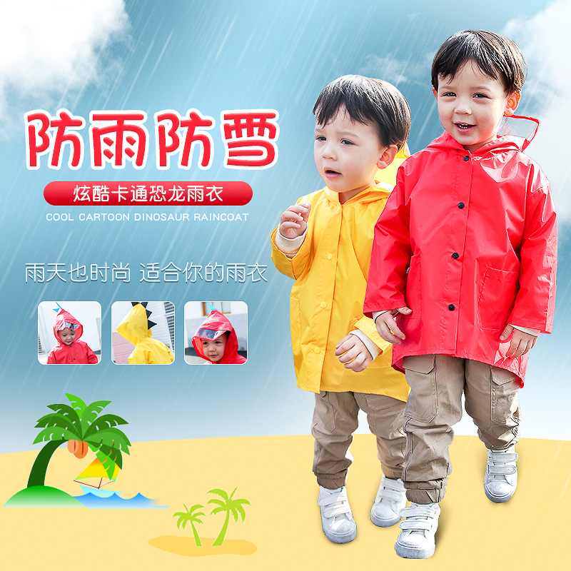 Moda nuevo dinosaurio dibujos animados impermeable Escuela Primaria niños bebé lindo niños y niñas FOB