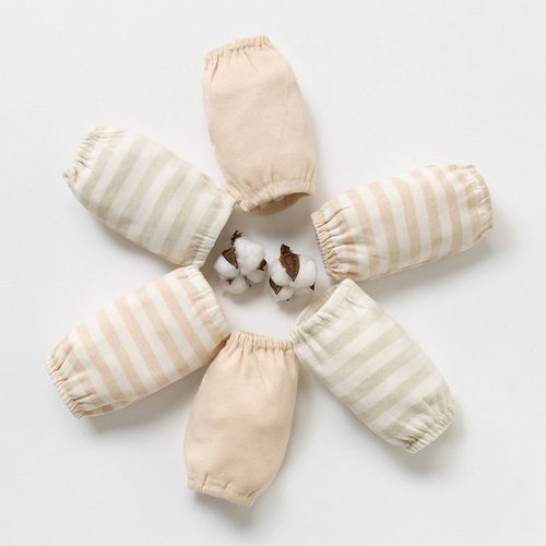 婴儿用品彩棉婴儿袖套棉质0-3岁宝宝护袖幼儿可爱防污厂家货源