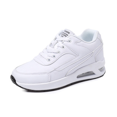 19春秋款小白鞋 女內增高 女鞋運動鞋休閑厚底高跟鞋子女皮面新款