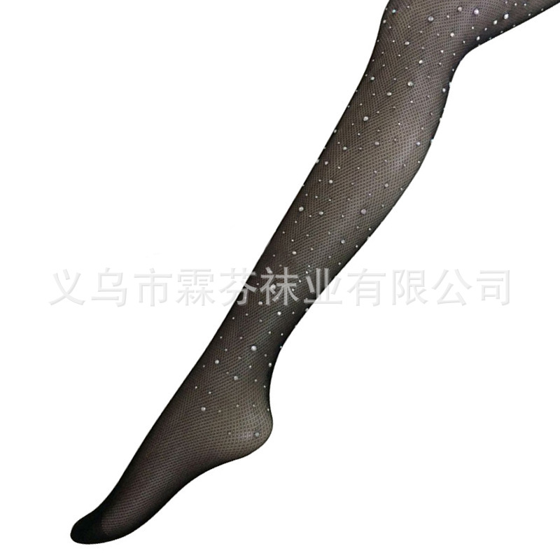 Medias sexy medias de malla de diamantes de imitación sexy de Europa y América sexy calcetines de malla con malla de diamante