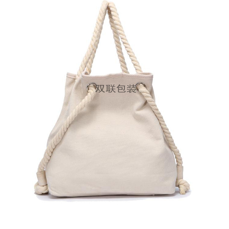 定制粗绳手提帆布袋纯棉广告棉布袋单肩纯棉背包热转印升华礼品袋