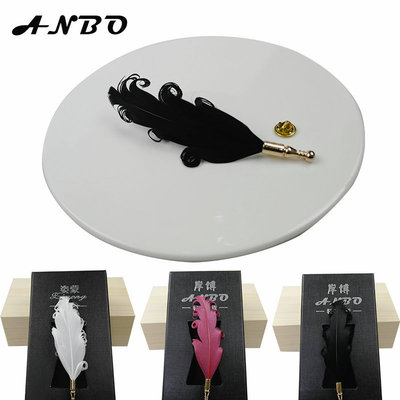 天然羽毛潮流男士衬衫领口针 时尚领带棒男衬衣配饰领针厂家批发|ru