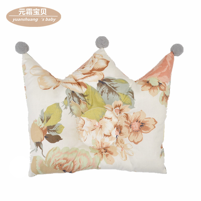 跨境专供 婴儿定型枕宝宝枕头0-1岁纠正偏头纯棉纯棉皇冠造型枕头